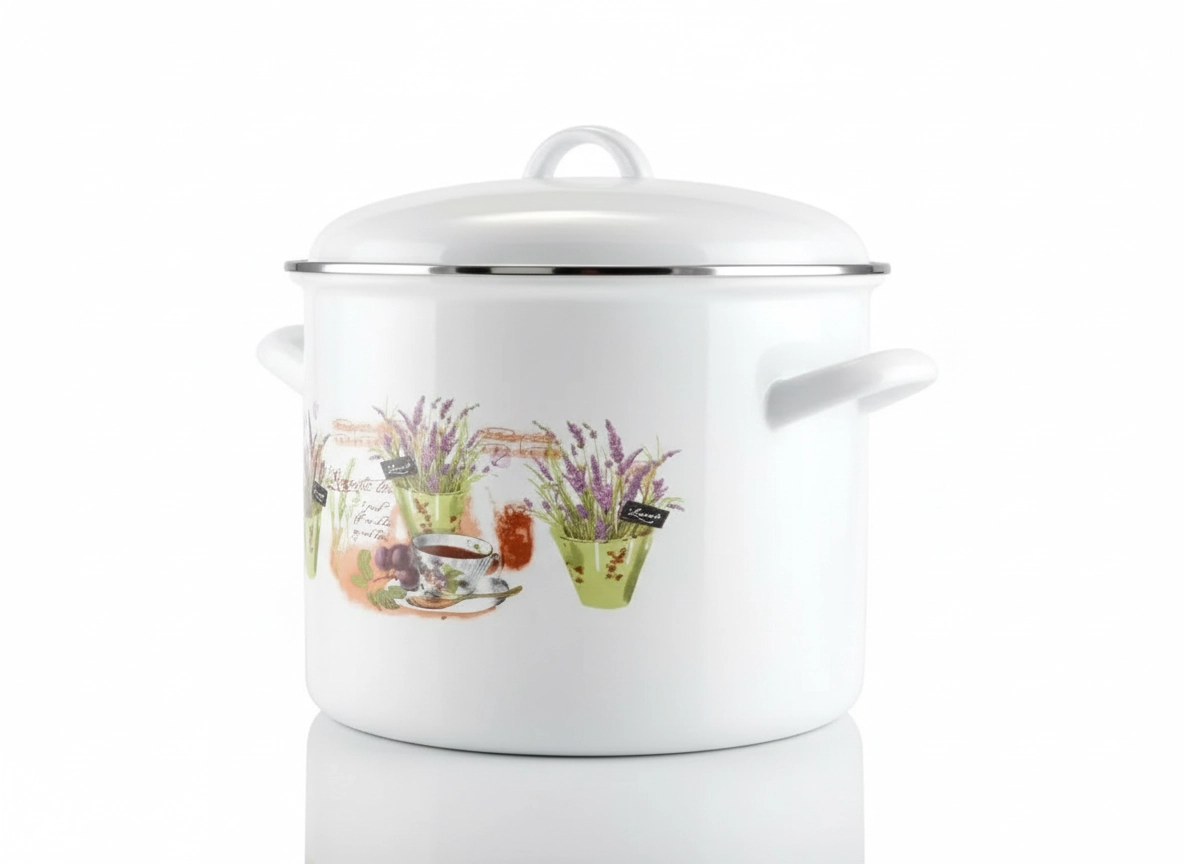 Smaltovaný hrniec s pokrievkou 10,4l Levandula